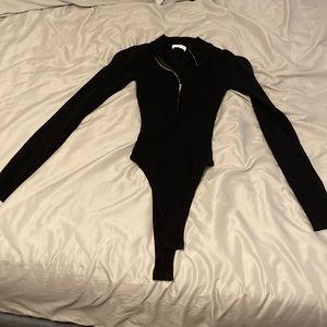 Black zip up bodysuit